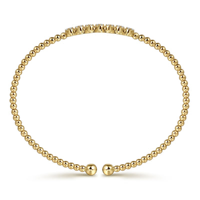 14K Yellow Gold Bujukan Bead and Cluster Diamond Bangle