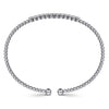 14K White Gold Bujukan Bead Diamond Bangle