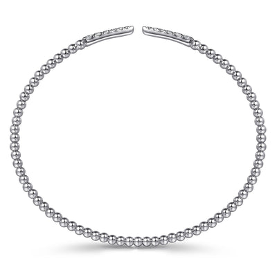 14K White Gold Bujukan Diamond Spikes Split Bangle