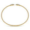 14K Yellow Gold Bujukan Diamond Teardrops Bangle