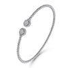 14K White Gold Bujukan Diamond Hexagon Split Bangle