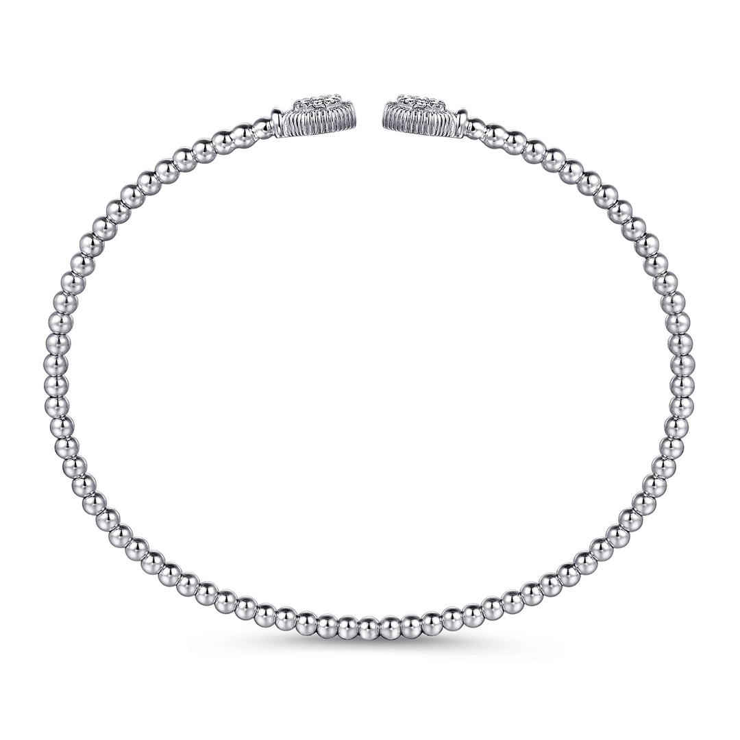 14K White Gold Bujukan Diamond Hexagon Split Bangle