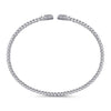 14K White Gold Bujukan Diamond Hexagon Split Bangle