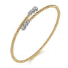 14K White-Yellow Gold Bujukan Graduating Diamond Bypass Bangle