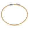 14K White-Yellow Gold Bujukan Graduating Diamond Bypass Bangle