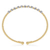 14K White-Yellow Gold Bujukan Diamond Split Bangle