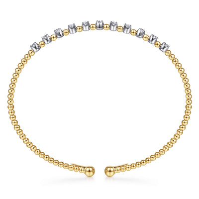 14K White-Yellow Gold Bujukan Diamond Split Bangle