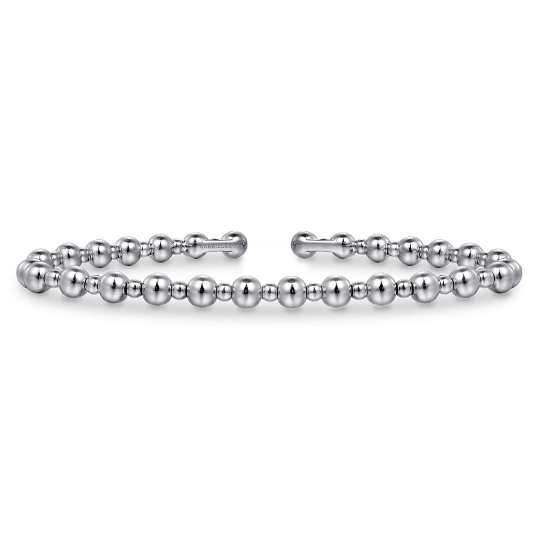 14K White Gold Bujukan Open Bangle