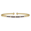 14K Yellow Gold Bujukan Diamond and Blue Sapphire Split Bangle