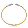 14K White and Yellow Gold Diamond Pear Shape Bujukan Bangle