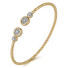 14K White and Yellow Gold Diamond Bujukan Bangle