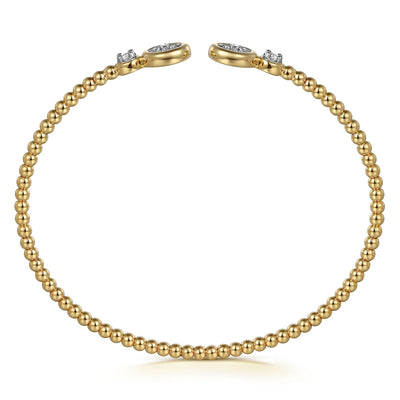 14K White and Yellow Gold Diamond Bujukan Bangle