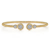 14K White and Yellow Gold Diamond Bujukan Bangle