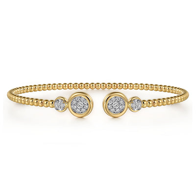 14K White and Yellow Gold Diamond Bujukan Bangle