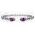 Sterling Silver 6.25 Inch Bujukan & Pear Shape Amethyst Split Bangle Bracelet