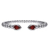 Sterling Silver 6.25" Bujukan Garnet Split Bangle Bracelet