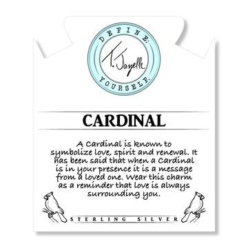 Pink Rhodonite Gemstone Bracelet with Cardinal Sterling Silver Charm