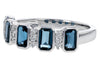14K White Gold London Blue Topaz and Diamond Fashion Ring