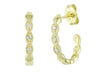 14K Yellow Gold Marquise Station Diamond Huggie Earrings