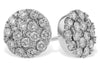 14K White Gold 1.00cttw Round Diamond Cluster Stud Earrings