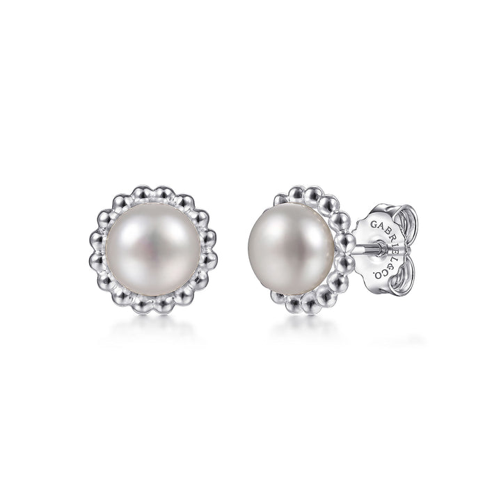 Sterling Silver Bujukan Pearl Stud Earrings
