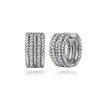 Sterling Silver .64cttw White Sapphire 15mm Hampton Huggie Earrings