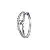 Sterling Silver 30mm White Sapphire Bujukan Interlocking Hoop Earrings