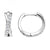 10K White Gold 1/6cttw Crossover Pave Diamond Hoop Earrings