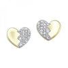 10K Yellow Gold 1/8cttw Diamond Heart Shaped Earrings