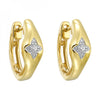 14K Yellow Gold 1/20cttw Diamond Huggie Earrings