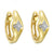 14K Yellow Gold 1/20cttw Diamond Huggie Earrings