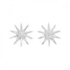 Sterling Silver 1/10cttw Diamond Starburst Stud Earrings