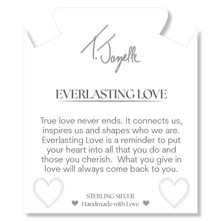 White Natural Agate Gemstone Bracelet with Everlasting Love Sterling Silver Charm