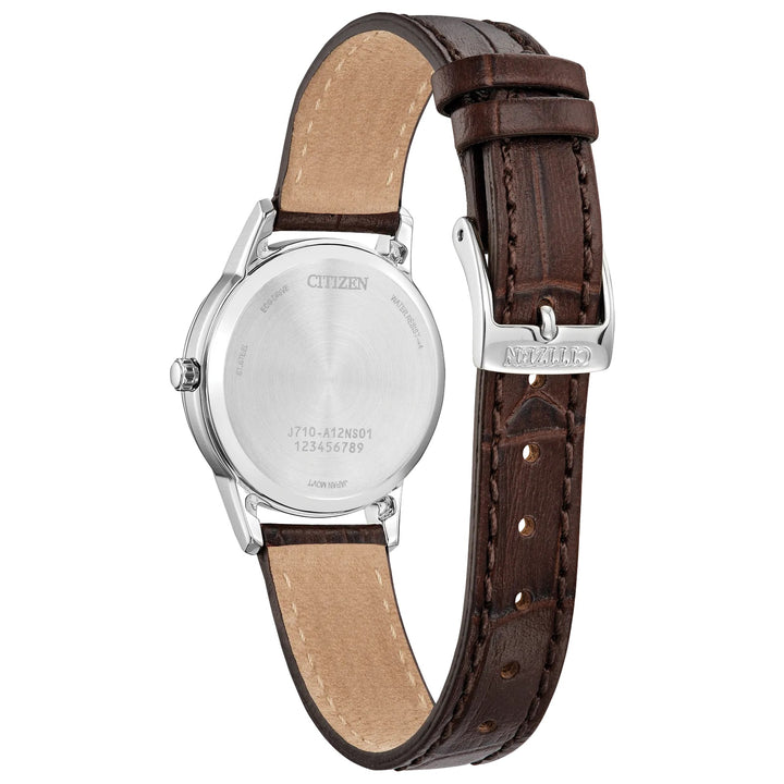 Citizen Eco-Drive Women's Classic Silver-tone Leather Strap Watch