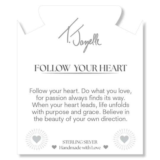 Strawberry Quartz Gemstone Bracelet with Follow Your Heart Sterling Silver Charm