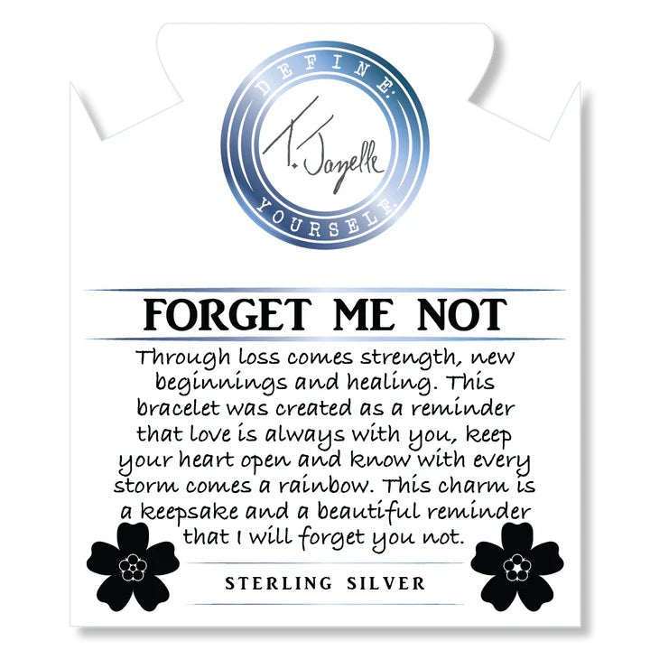 Purple Turquoise Gemstone Bracelet with Forget Me Not Sterling Silver Charm