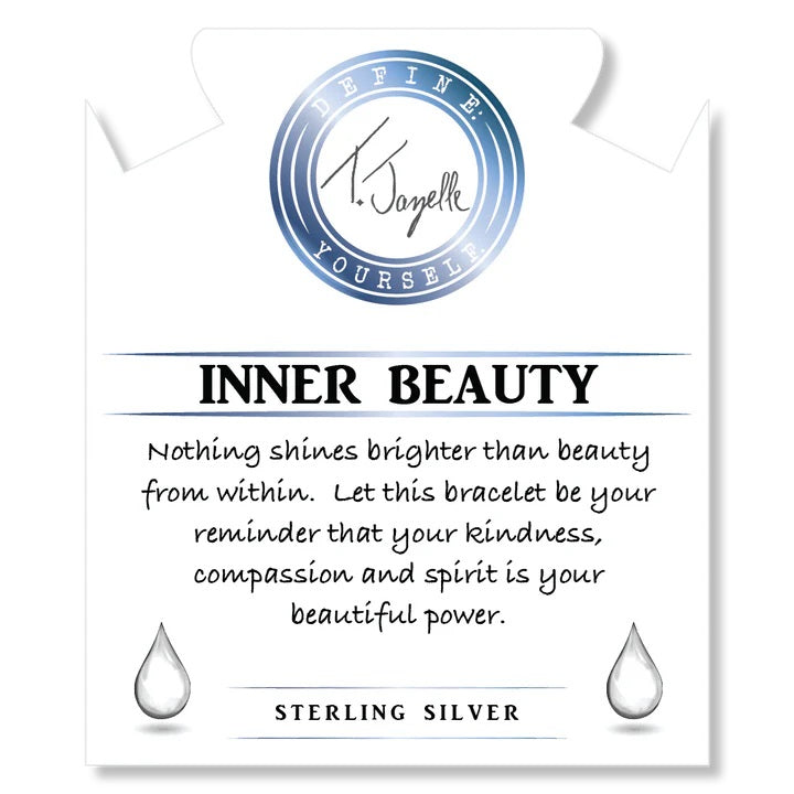 Storm Agate Gemstone Bracelet with Inner Beauty Sterling Silver Charm