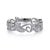 14K White Gold .09cttw Diamond Scrolling Floral Stackable Fashion Ring