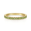 14K Yellow Gold Peridot Stackable Birthstone Ring.