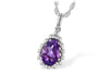 14K White Gold 1.06ct Pear Shaped Amethyst Necklace