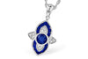 14K White Gold Sapphire & Diamond Necklace