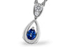 14K White Gold Sapphire & Diamond Necklace