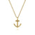 14K Yellow Gold Anchor Pendant Necklace