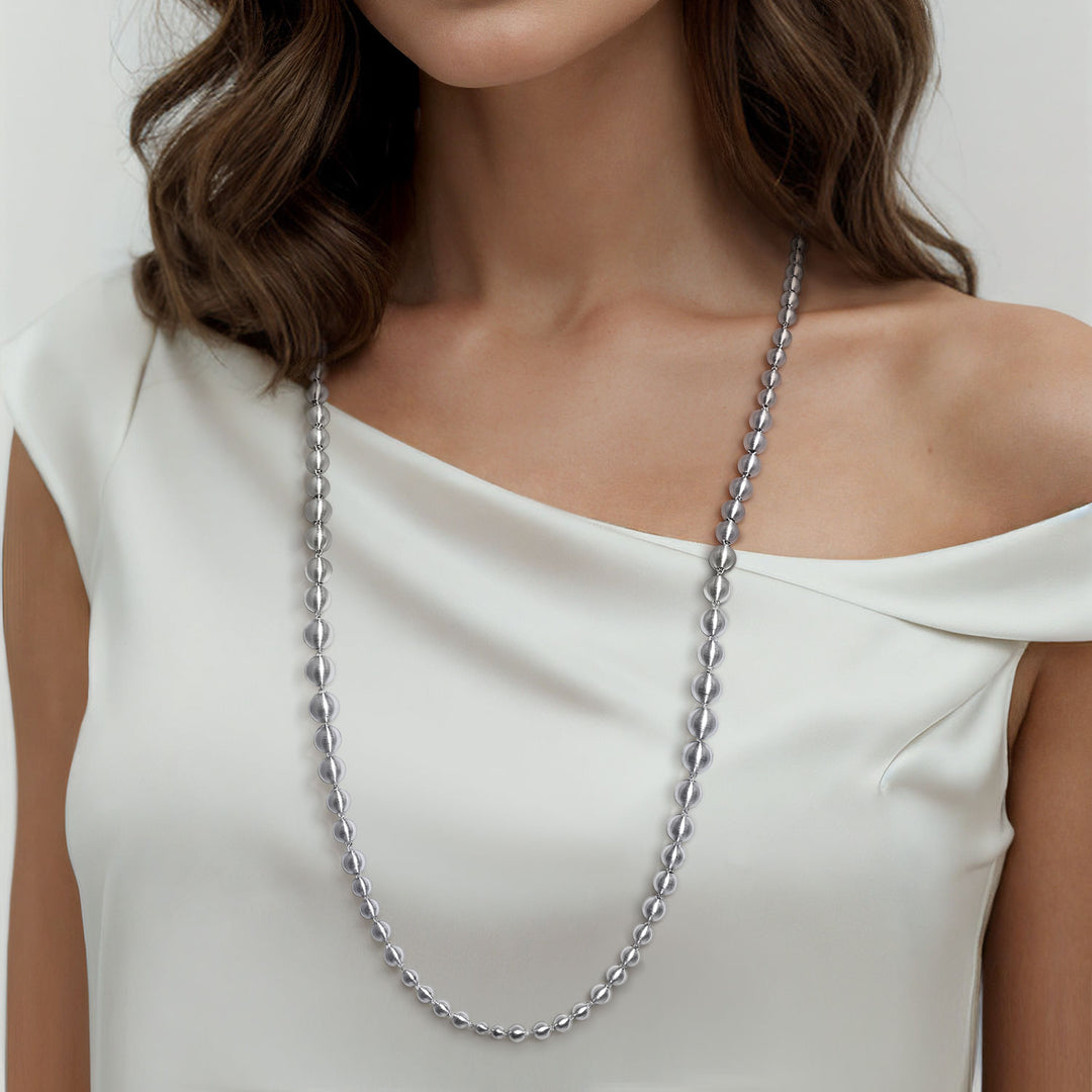 Sterling Silver Bujukan Beads Chain Necklace