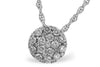 14K White Gold .50cttw Round Diamond Cluster Necklace