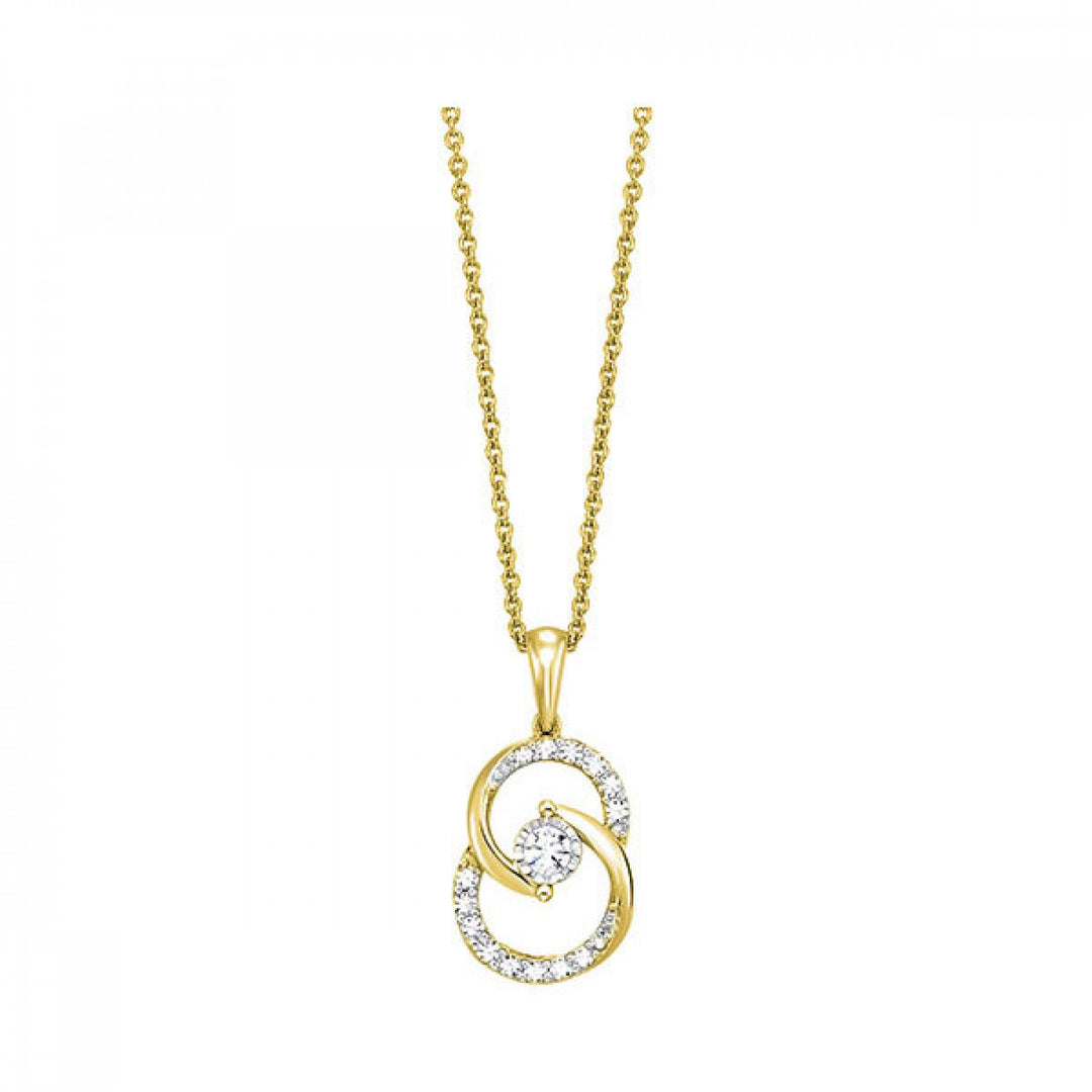 10K Yellow Gold 1/4cttw Diamond Pendant