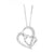 Sterling Silver .05cttw Diamond Double Heart Pendant