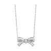 10K White Gold 1/7cttw Diamond Bow Pendant