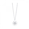 Sterling Silver 18" 1/10cttw Diamond Starburst Pendant