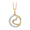 10K Yellow Gold 1/10cttw Diamond Heart Pendant